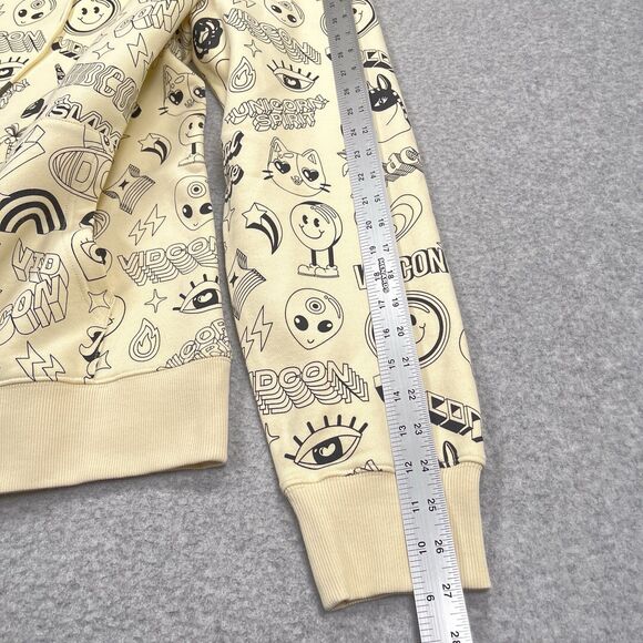 Vidcon Hoodie Mens Large Ivory Convention Fleece Sweatshirt All Over Print AOP - Picture 6 of 11